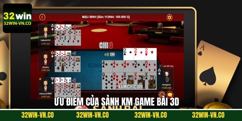 KM Game Bài 3D - Thiên Đường Giải Trí Top Đầu Tại 32Win 3 Cơ hội thắng lớn có tại KM game bài 3D